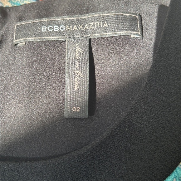 BCBGMaxAzria Tahiti Black, Blue, pink lined sleeveless Paisley sheath Dress sz 2 - Picture 10 of 10